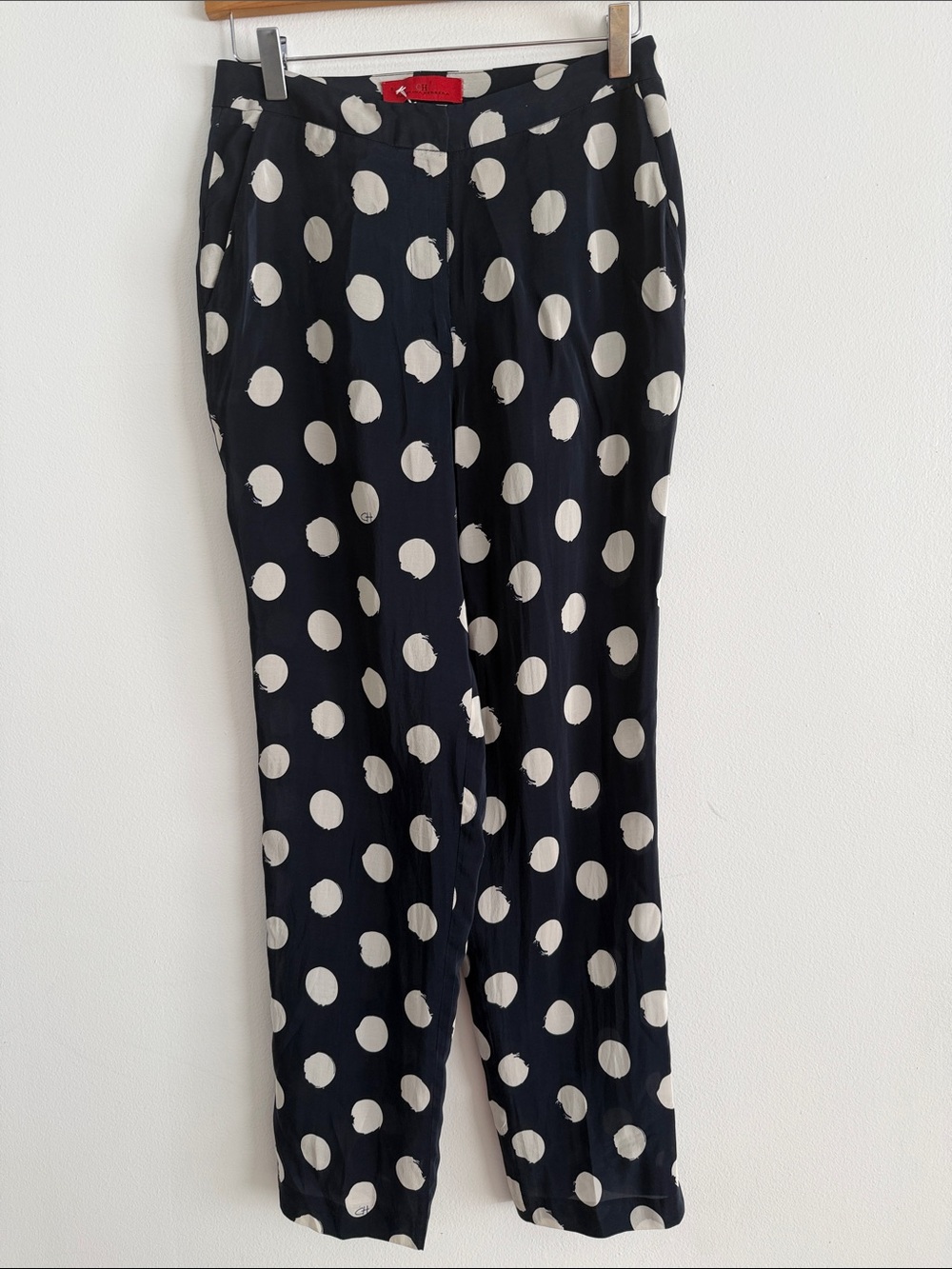 Carolina Herrera Black and White Polka Dot Pants